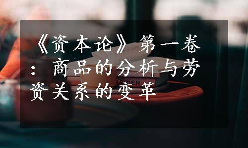 《资本论》第一卷：商品的分析与劳资关系的变革