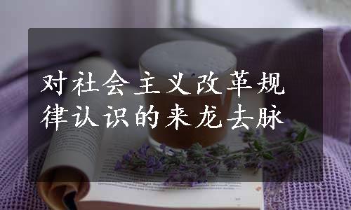 对社会主义改革规律认识的来龙去脉