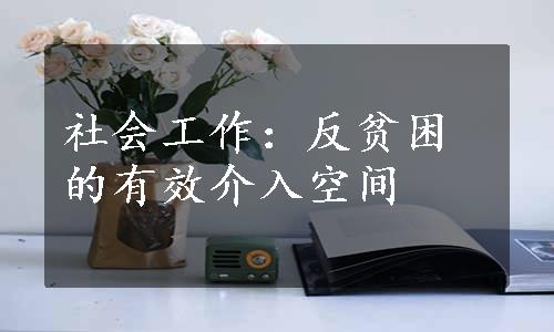 社会工作：反贫困的有效介入空间