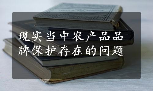现实当中农产品品牌保护存在的问题