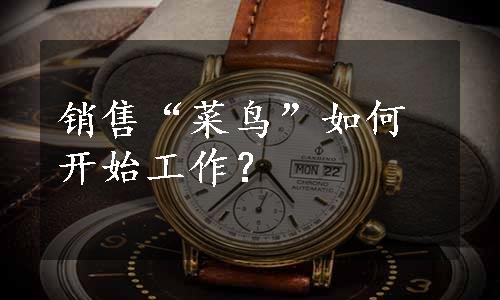 销售“菜鸟”如何开始工作？