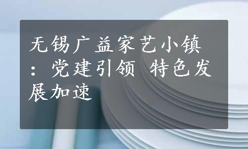 无锡广益家艺小镇：党建引领 特色发展加速