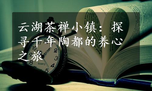 云湖茶禅小镇：探寻千年陶都的养心之旅