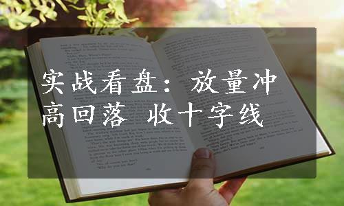 实战看盘：放量冲高回落 收十字线