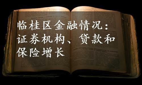 临桂区金融情况：证券机构、贷款和保险增长