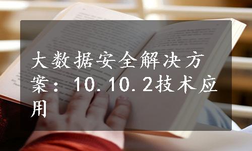 大数据安全解决方案：10.10.2技术应用
