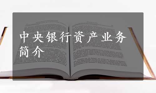 中央银行资产业务简介