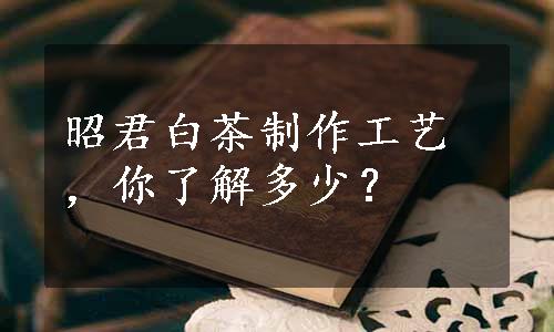 昭君白茶制作工艺，你了解多少？