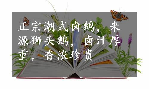 正宗潮式卤鹅，来源狮头鹅，卤汁厚重，香浓珍贵