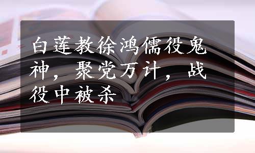 白莲教徐鸿儒役鬼神，聚党万计，战役中被杀