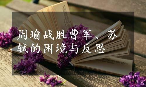 周瑜战胜曹军、苏轼的困境与反思