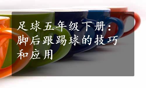 足球五年级下册：脚后跟踢球的技巧和应用