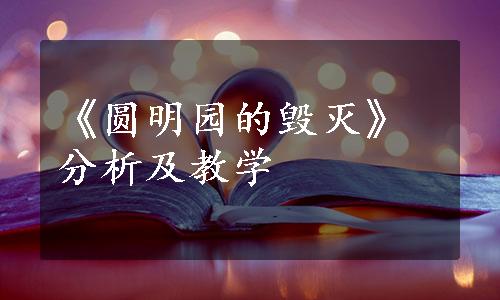 《圆明园的毁灭》分析及教学