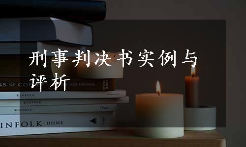 刑事判决书实例与评析