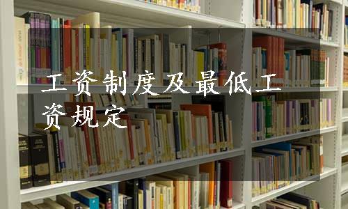 工资制度及最低工资规定