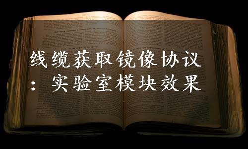 线缆获取镜像协议：实验室模块效果