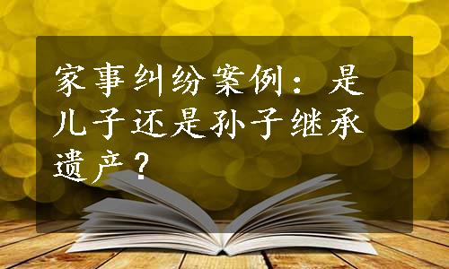 家事纠纷案例：是儿子还是孙子继承遗产？