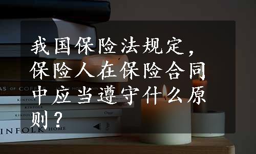我国保险法规定，保险人在保险合同中应当遵守什么原则？