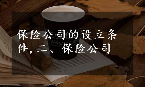 保险公司的设立条件,二、保险公司