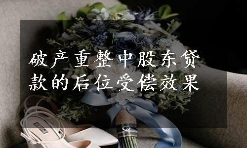 破产重整中股东贷款的后位受偿效果