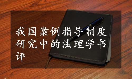 我国案例指导制度研究中的法理学书评