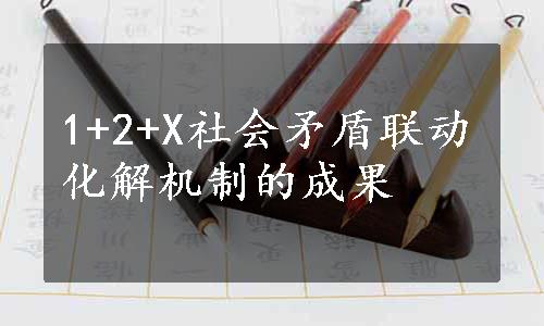 1+2+X社会矛盾联动化解机制的成果