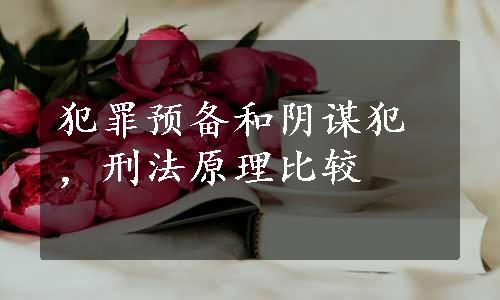 犯罪预备和阴谋犯，刑法原理比较