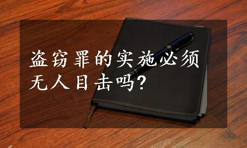 盗窃罪的实施必须无人目击吗?