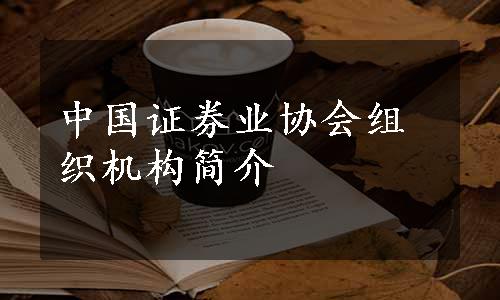 中国证券业协会组织机构简介