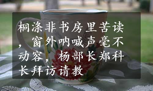 桐涤非书房里苦读，窗外呐喊声毫不动容，杨部长郑科长拜访请教