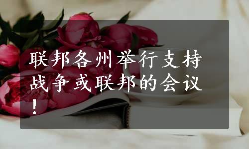 联邦各州举行支持战争或联邦的会议！