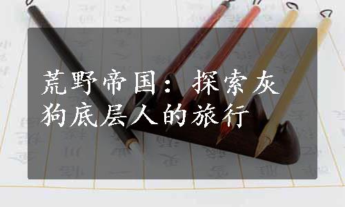 荒野帝国：探索灰狗底层人的旅行